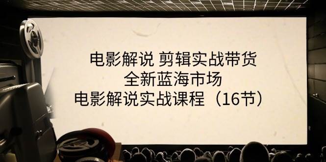 电影解说 剪辑实战带货全新蓝海市场，电影解说实战课程（16节）-天天资源共享