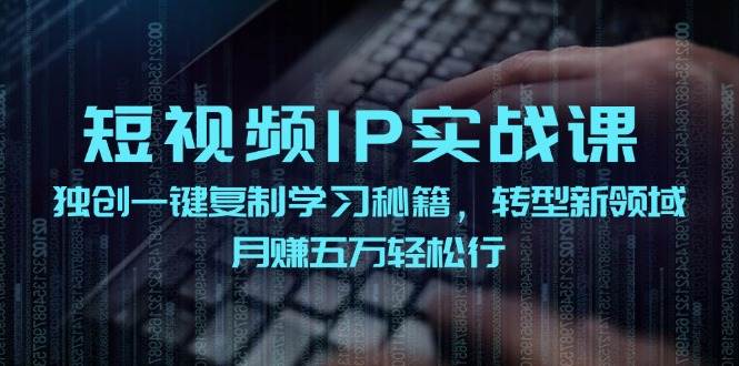 短视频 IP实战课，独创一键复制学习秘籍，转战新领域，月赚五万轻松行-天天资源共享