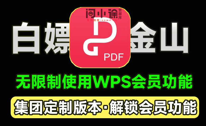 白嫖WPS会员功能！金山PDF专业版，xxx集团定制专业版，无限制免费使用会员功能，太香了-天天资源共享