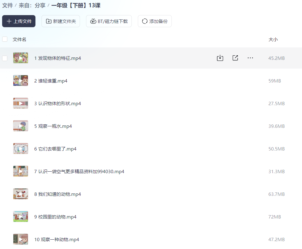1-6年级下册科学动画课-小学 | 中学 | 大学资料共享大厅-学习资料-天天资源共享