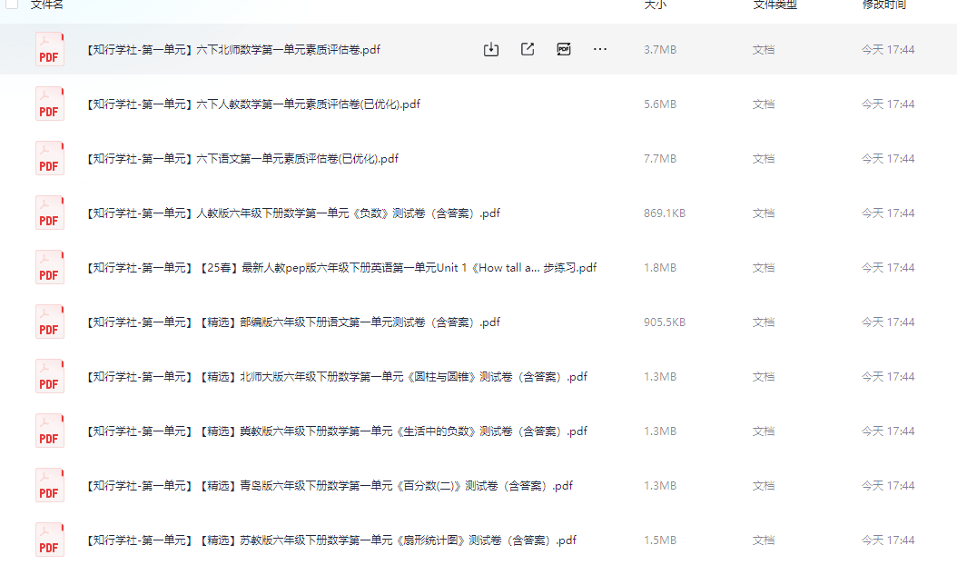 【2025春最新版小学资料】1-6年级各版本第一单元检测卷-小学 | 中学 | 大学资料共享大厅-学习资料-天天资源共享